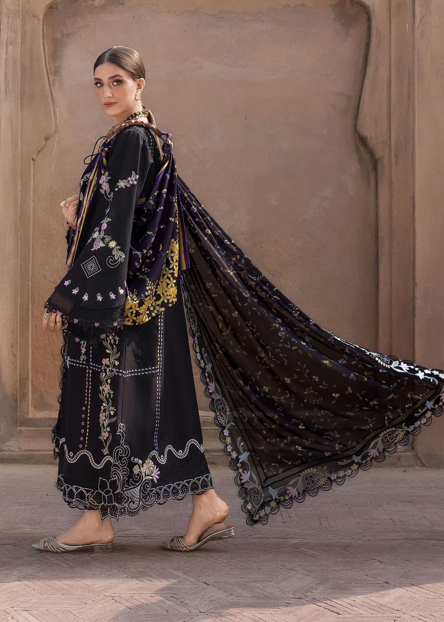 Crimson Luxury Lawn 2026 | FLORAL SERENITY | D-1A