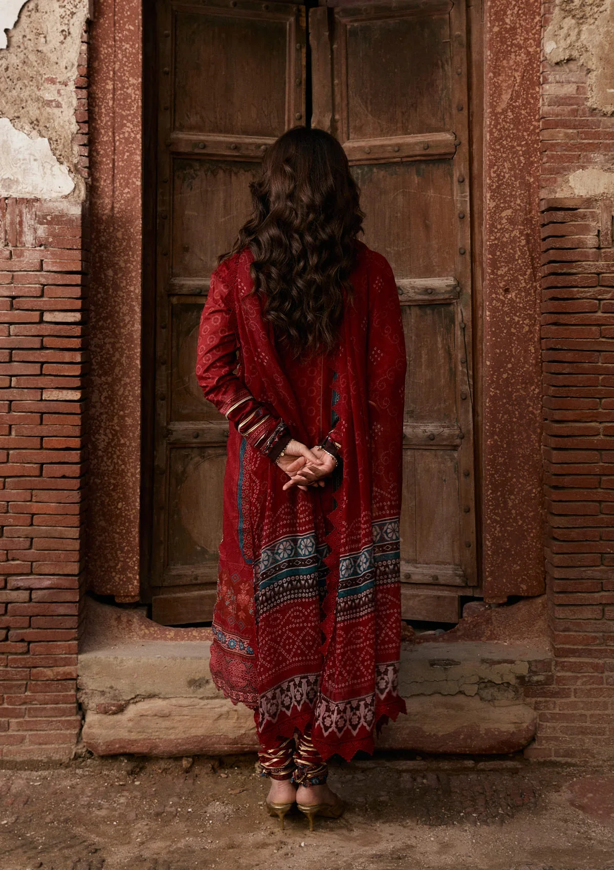 Aangan - Prints Chiffon'26 By Kahf | KPS-1A SURKH NOOR