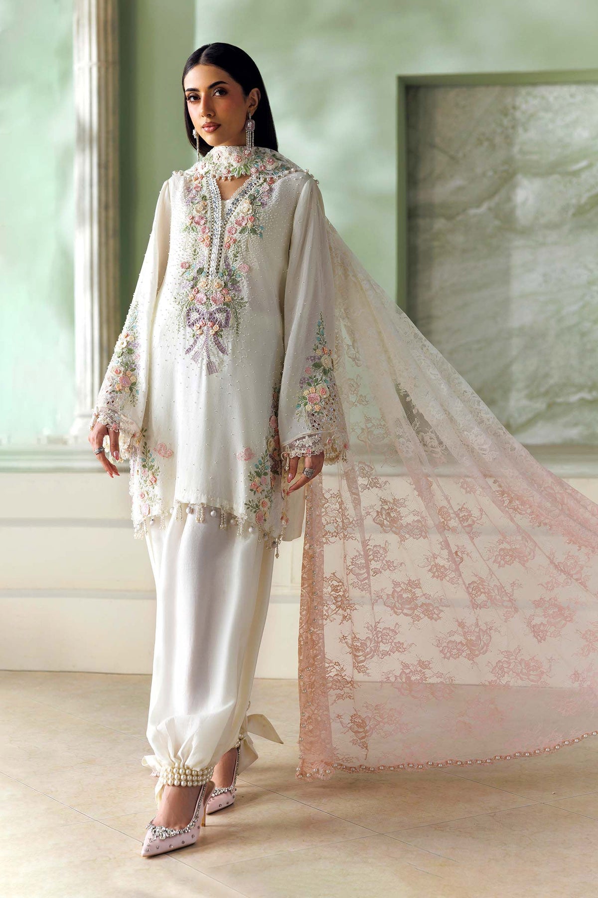 MARIA.B SOIREE Unstitched Formals Collection 2026 | SR-01-02-Ivory