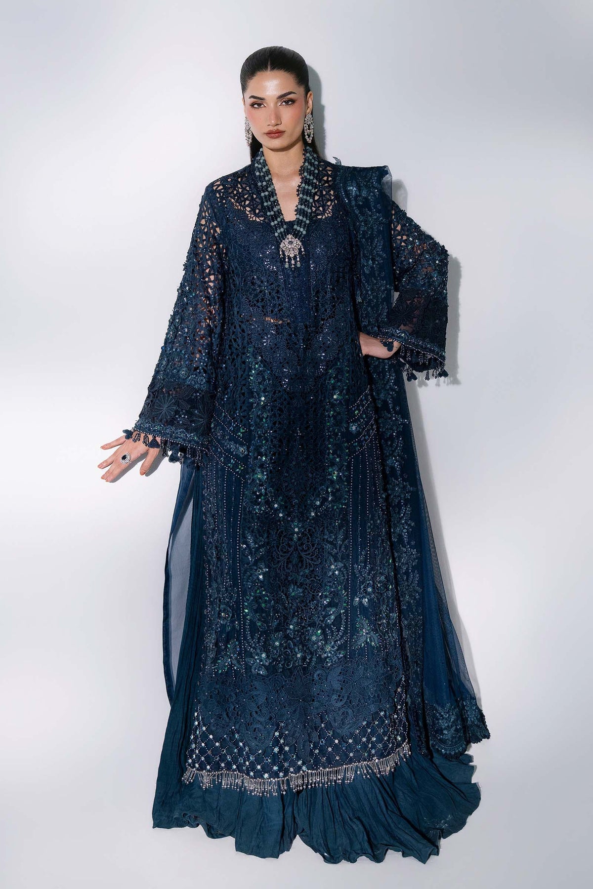 MARIA.B Unstitched Mbroidered Collection 2026 | BD-3106 PEACOCK BLUE