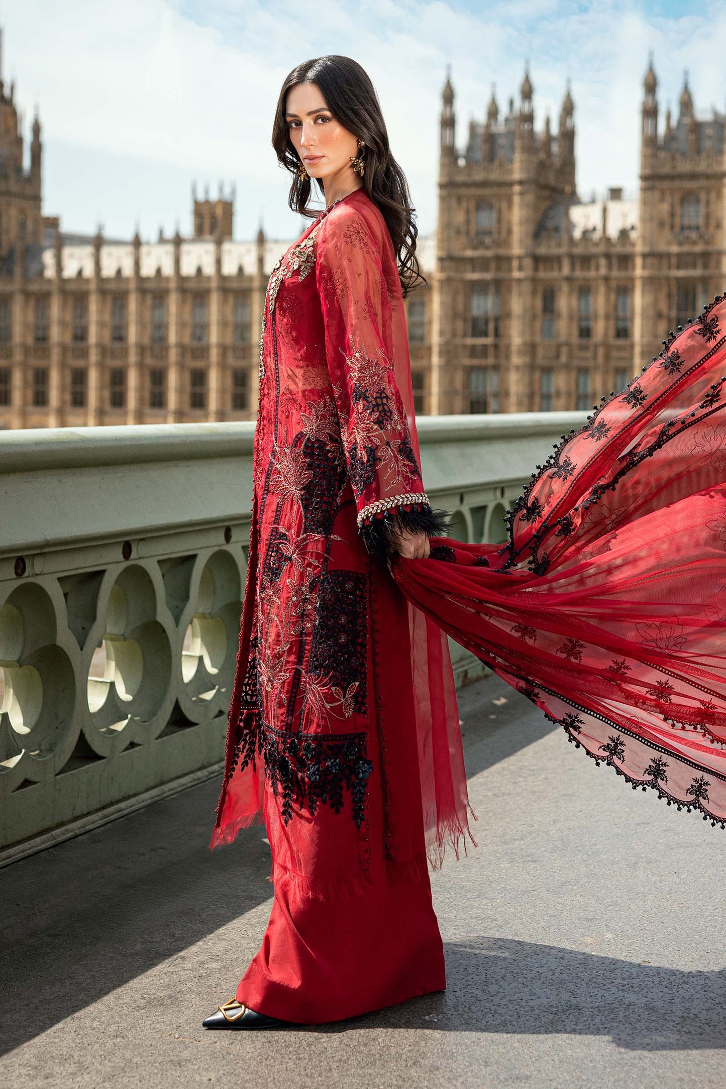 Maria B SOIREE Unstitched Embroidered Organza Suit | WF-09-06