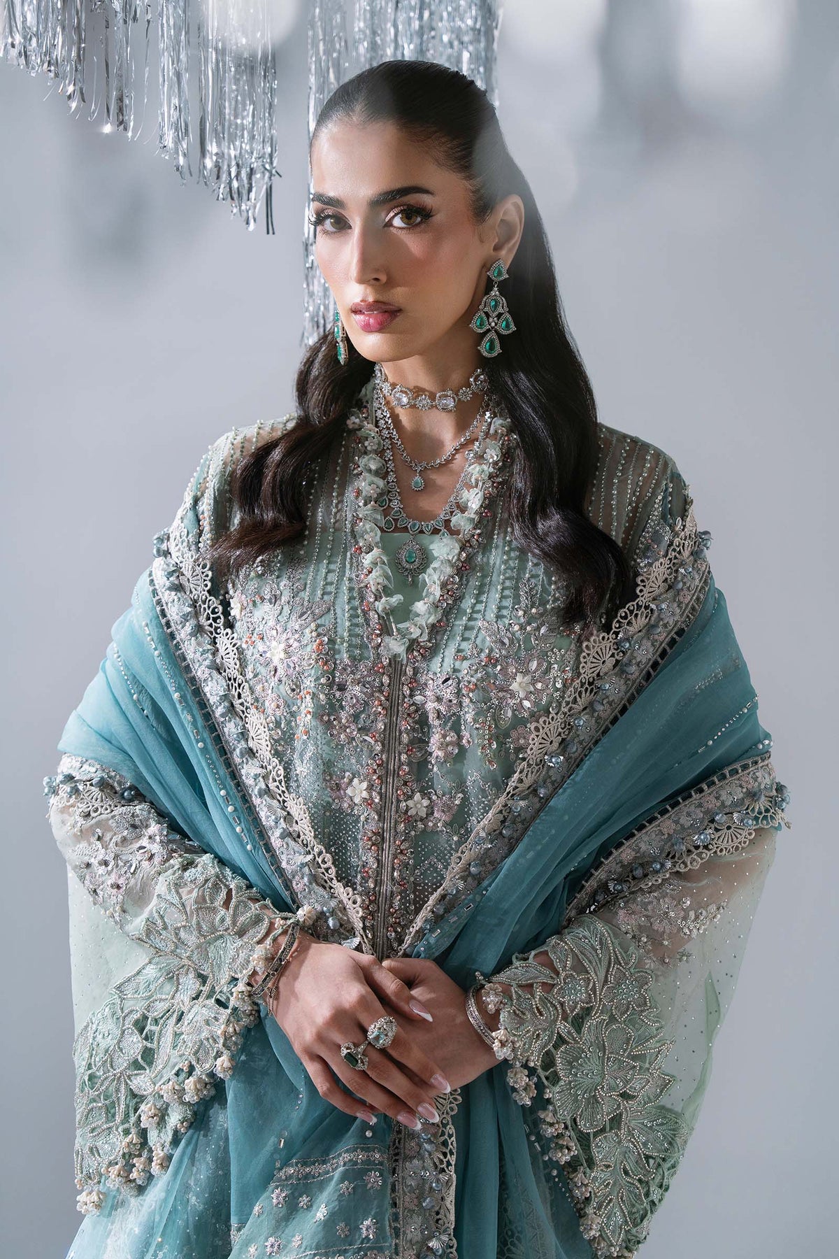 MARIA.B Unstitched Mbroidered Collection 2026 | BD-3107 SEA GREEN