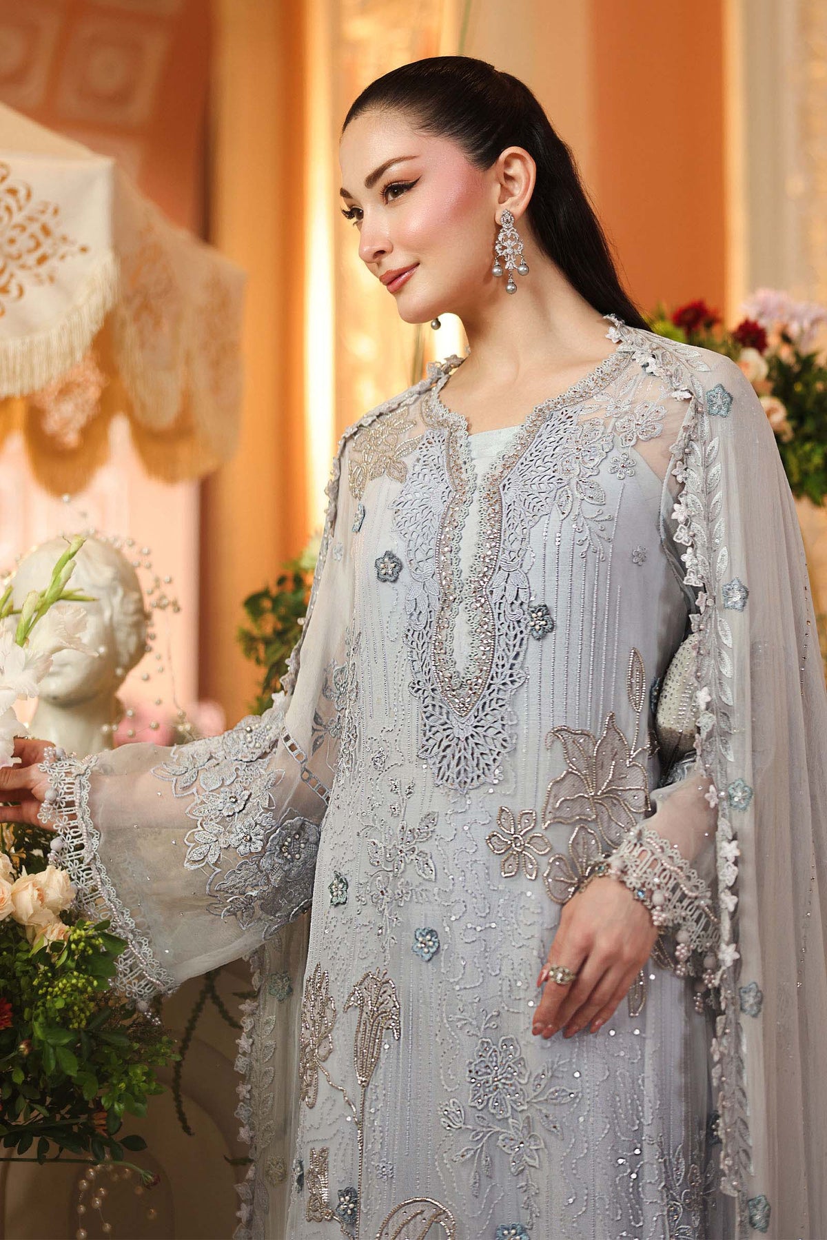 Maria B Luxury Chiffon 2026 | MPC-26-206 | MUTED BLUE