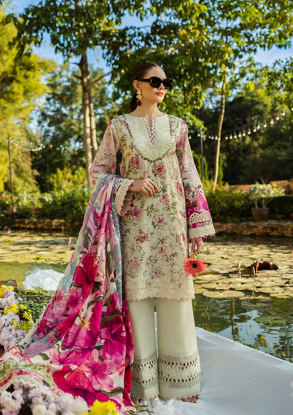 Elaf Print Chikankari Collection 2025 | ELK-06B