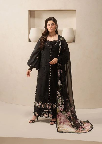 E-Craft Chikankari Lawn With Chiffon Dupatta'26 by Elaf | EHC-5A CHARCOAL