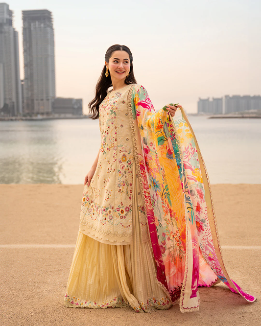 Faiza Saqlain X Hania Amir Luxury Lawn 2026 | MERJEM