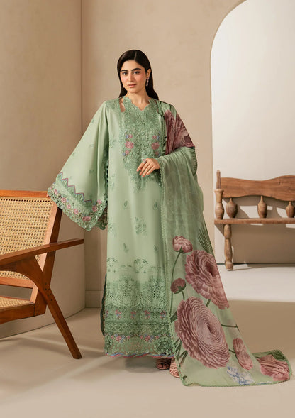 E-Craft Chikankari Lawn With Chiffon Dupatta'26 by Elaf | EHC-4B ALOE