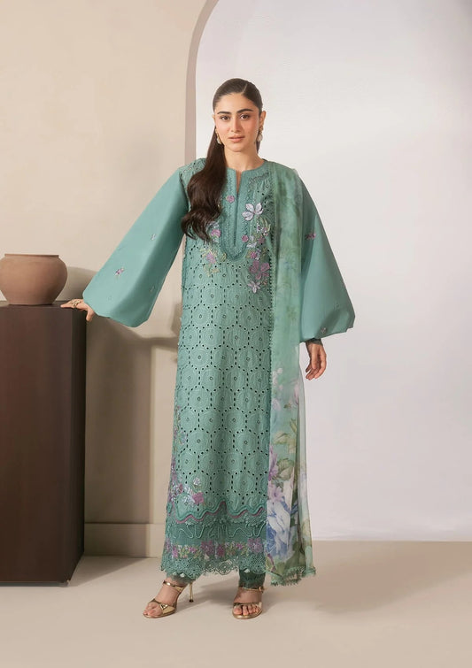 E-Craft Chikankari Lawn With Chiffon Dupatta'26 by Elaf | EHC-1B WILLOW