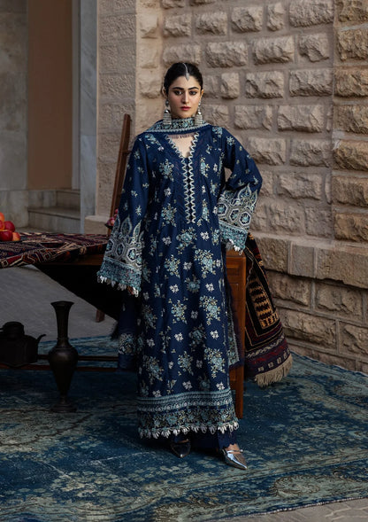 Kahf Karandi With Embroidered Chifoon 2025 | KKH-02 | AZURE BLUE