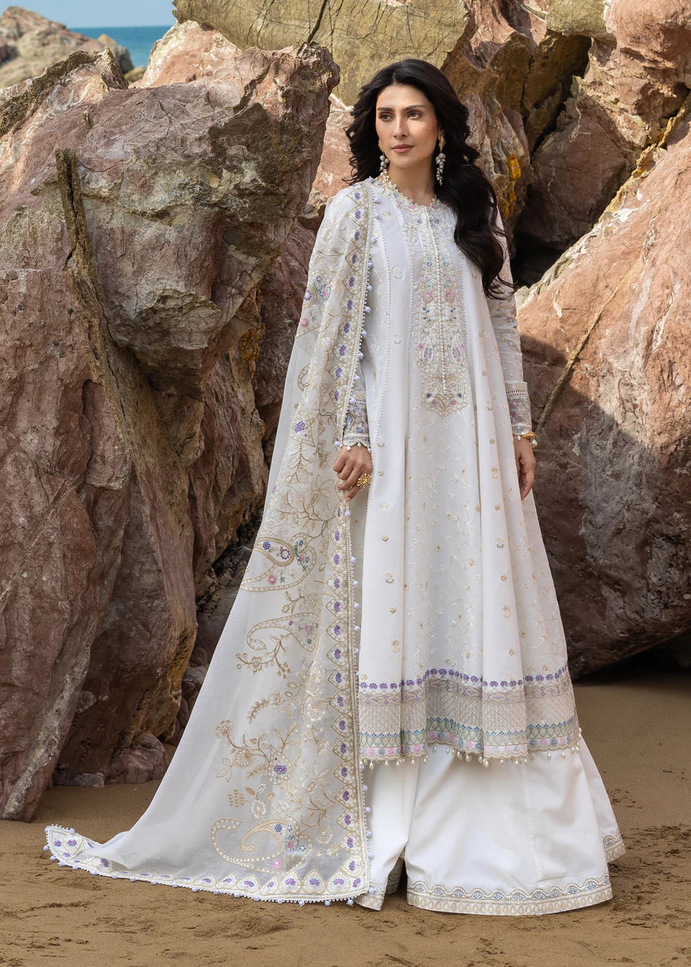 Siraa Luxury Lawn 2026 by Sadaf Fawad Khan | NOOR
