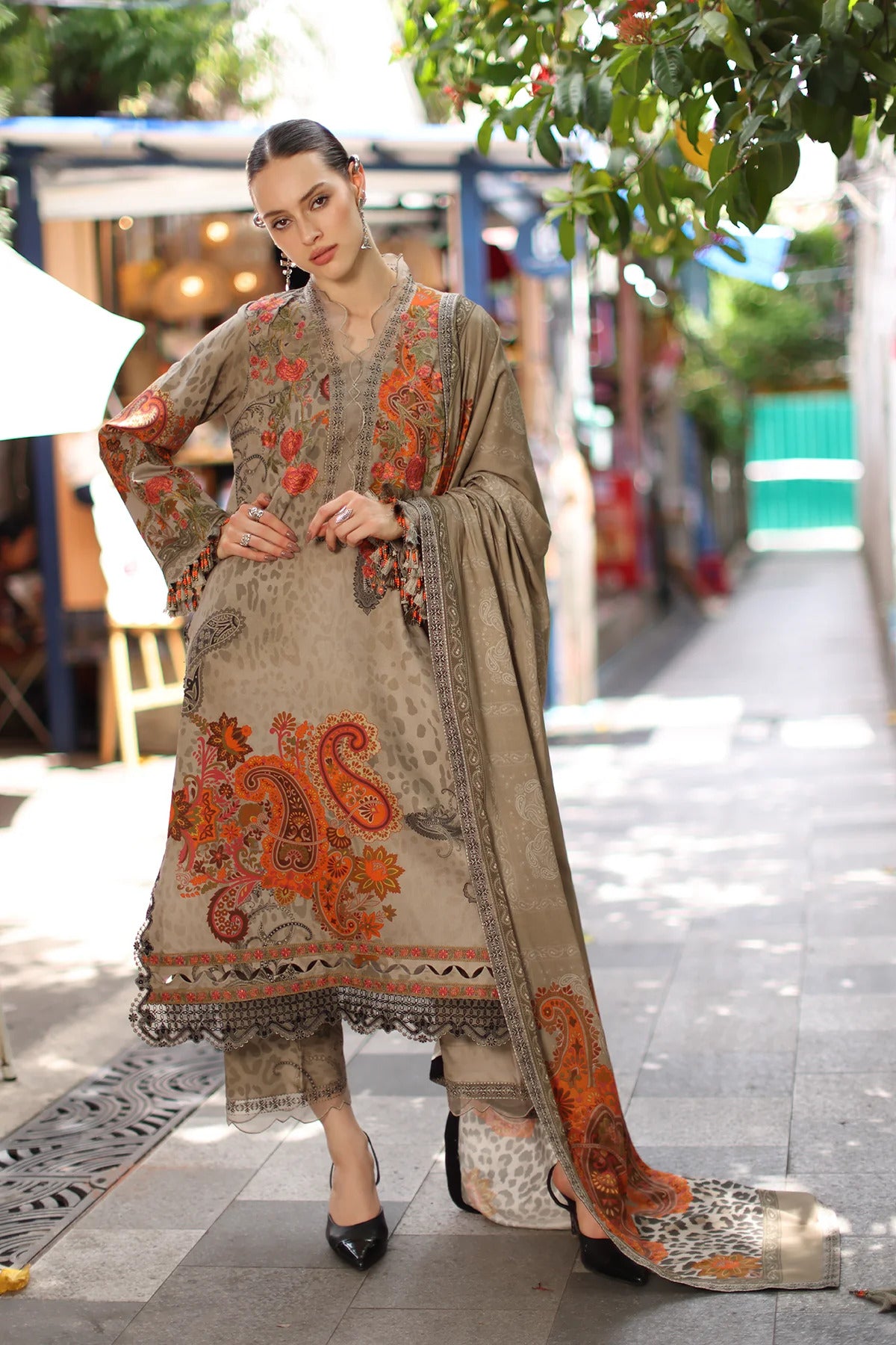 Aniq V1 Linen 2026 by Charizma | Unstitched Embroidered Linen Collection | ANW7-04