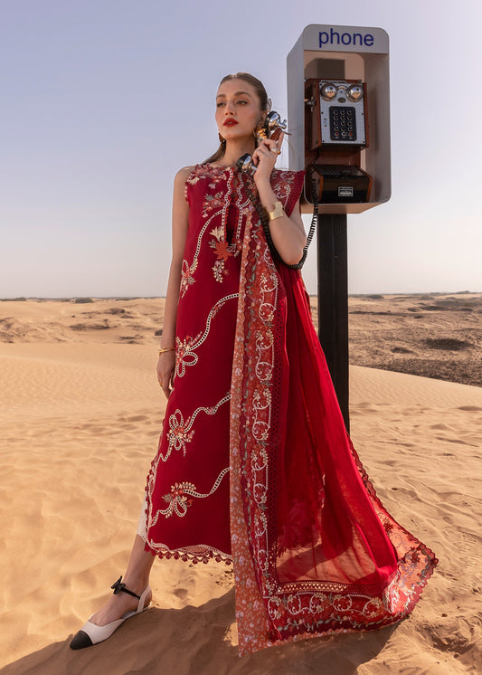 Crimson Lawn 2025 by Saira Shakira | D-08B