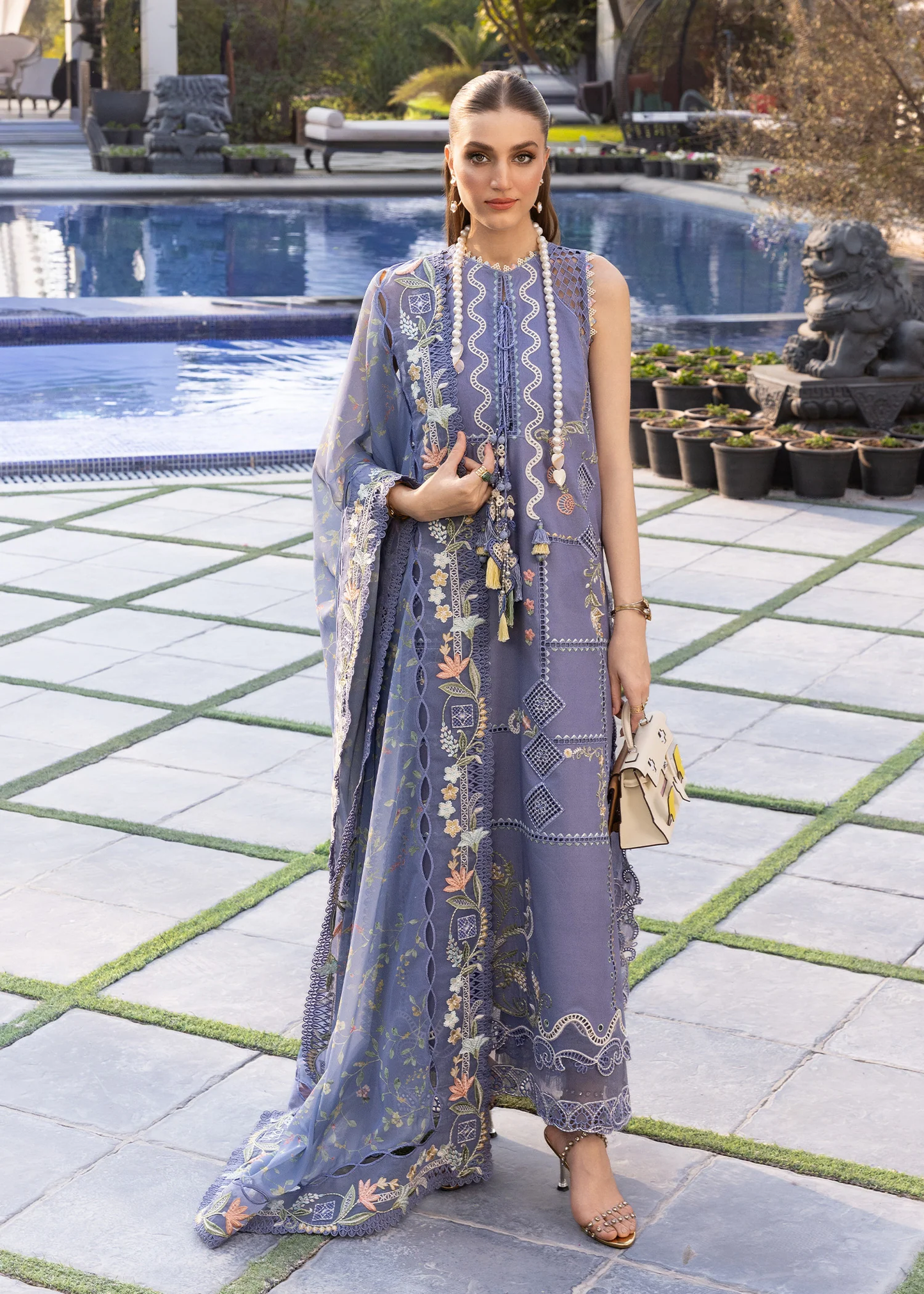 Crimson Luxury Lawn 2026 | FLORAL SERENITY | D-1B