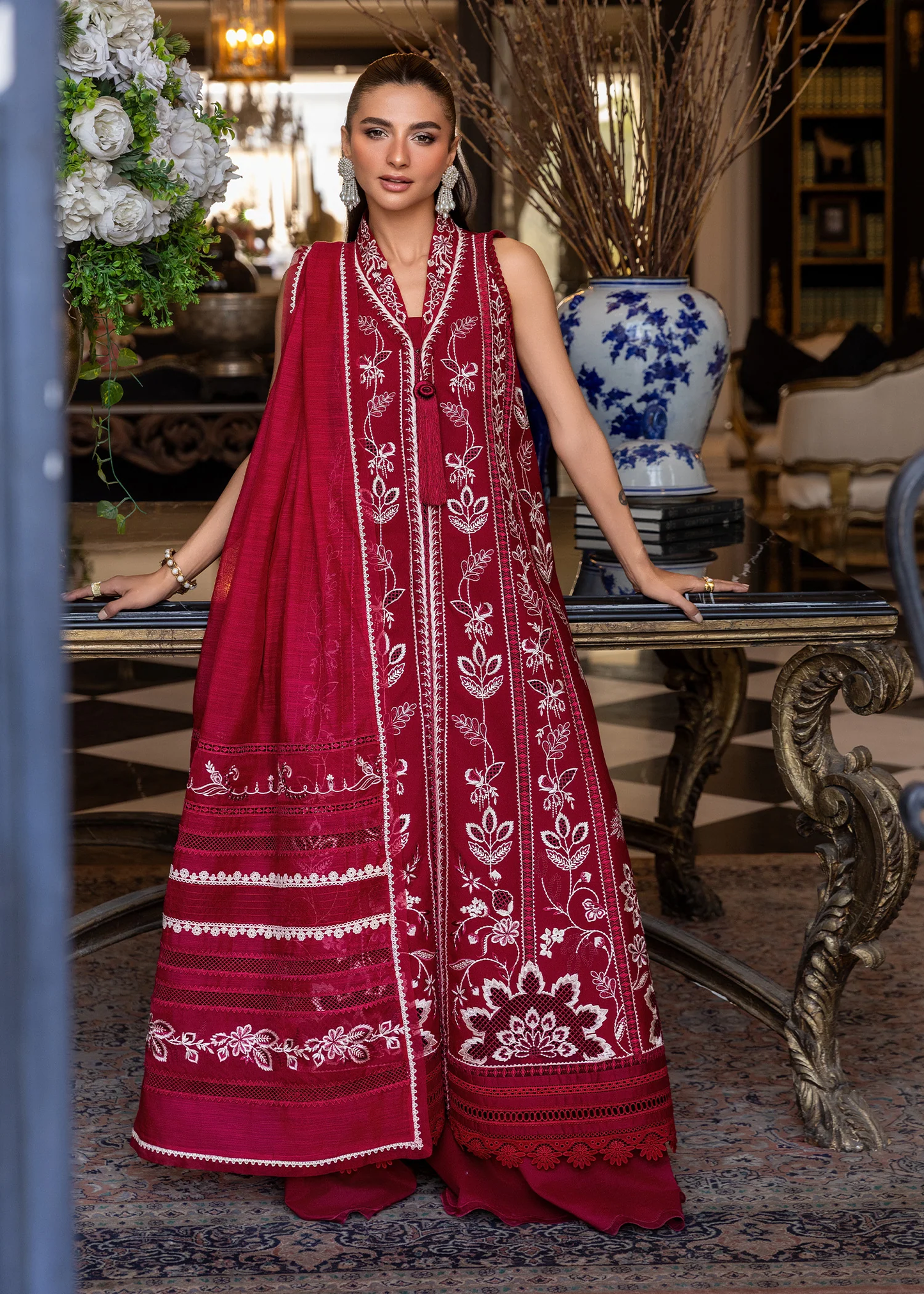 Crimson Luxury Lawn 2026 | A HANDMADE TALE | D-5A