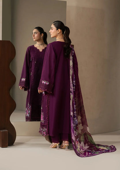 E-Craft Chikankari Lawn With Chiffon Dupatta'26 by Elaf | EHC-2B CASSIS