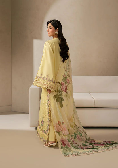 E-Craft Chikankari Lawn With Chiffon Dupatta'26 by Elaf | EHC-3A SUNSTONE