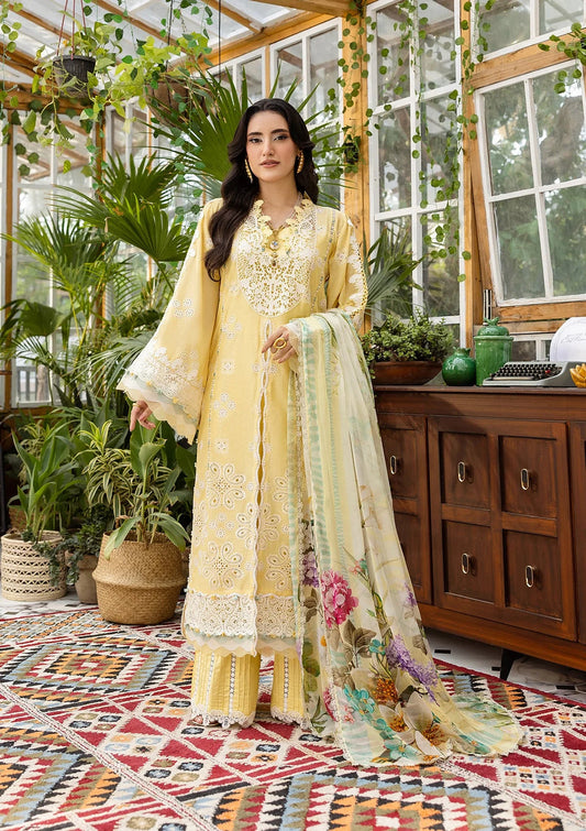 Elaf Chikankari Chiffon Dupatta 2025 | EEC-2B BUTTER BLOOM