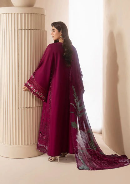 E-Craft Chikankari Lawn With Chiffon Dupatta'26 by Elaf | EHC-4A GARNET