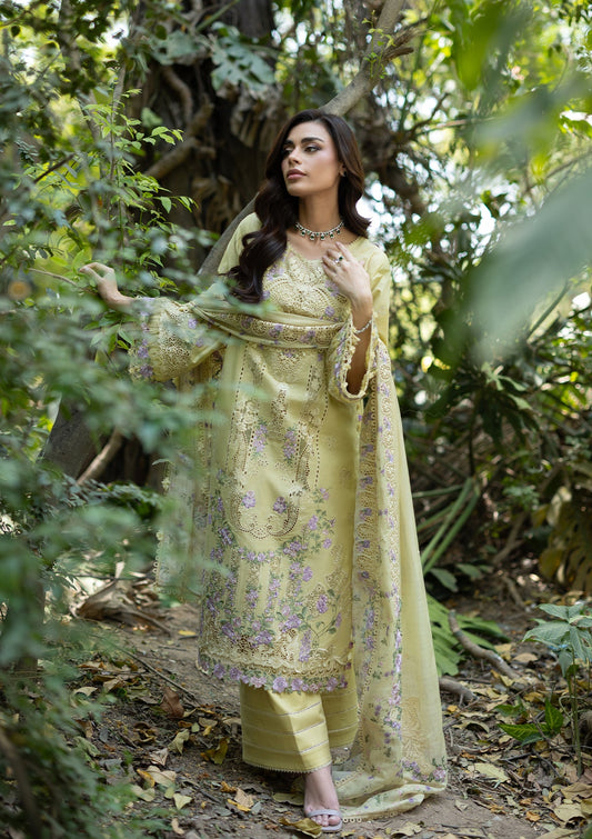 Elaf Premium Luxury Lawn 2026 Vol-02 | ELQ-7A | BUTTER YELLOW
