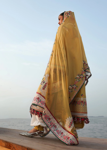 Hussain Rehar Luxury Lawn 2026 | KALABAGH | OCHRE