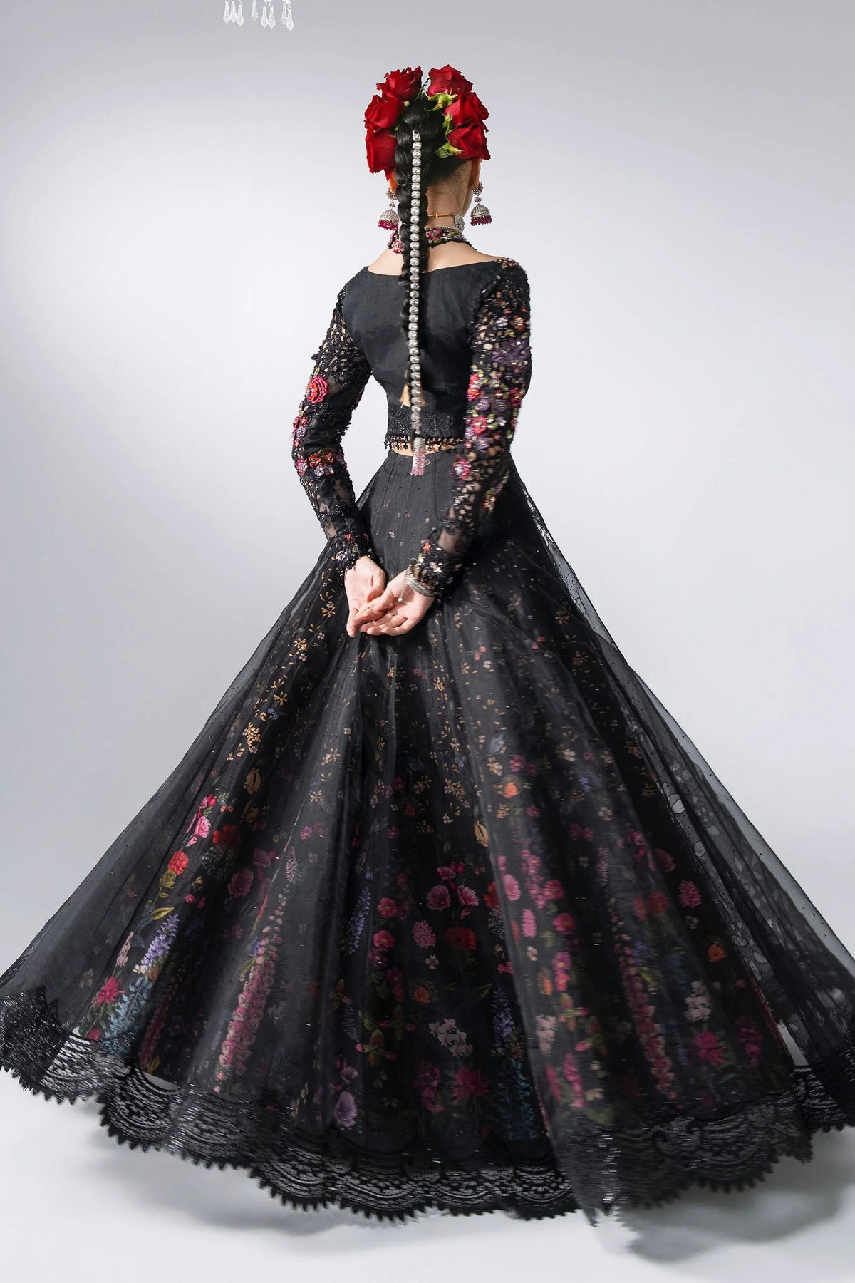 MARIA B Unstitched Mbroidered Collection 2026 | BD-3101 OBSIDIAN GARDEN