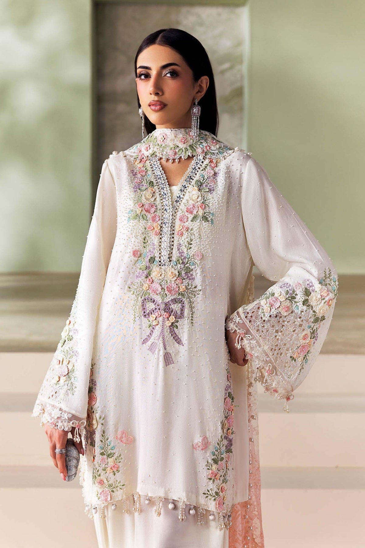 MARIA.B SOIREE Unstitched Formals Collection 2026 | SR-01-02-Ivory