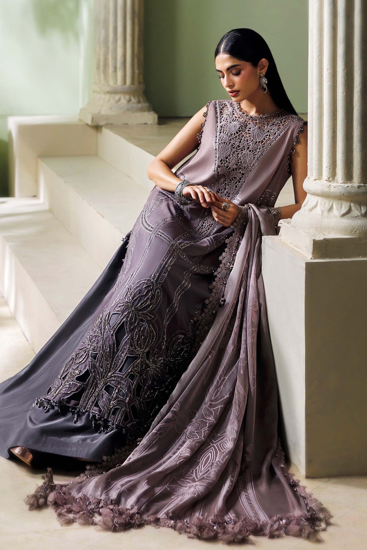 MARIA.B SOIREE Unstitched Formals Collection 2026 | SR-01-04-Dusty Mauve