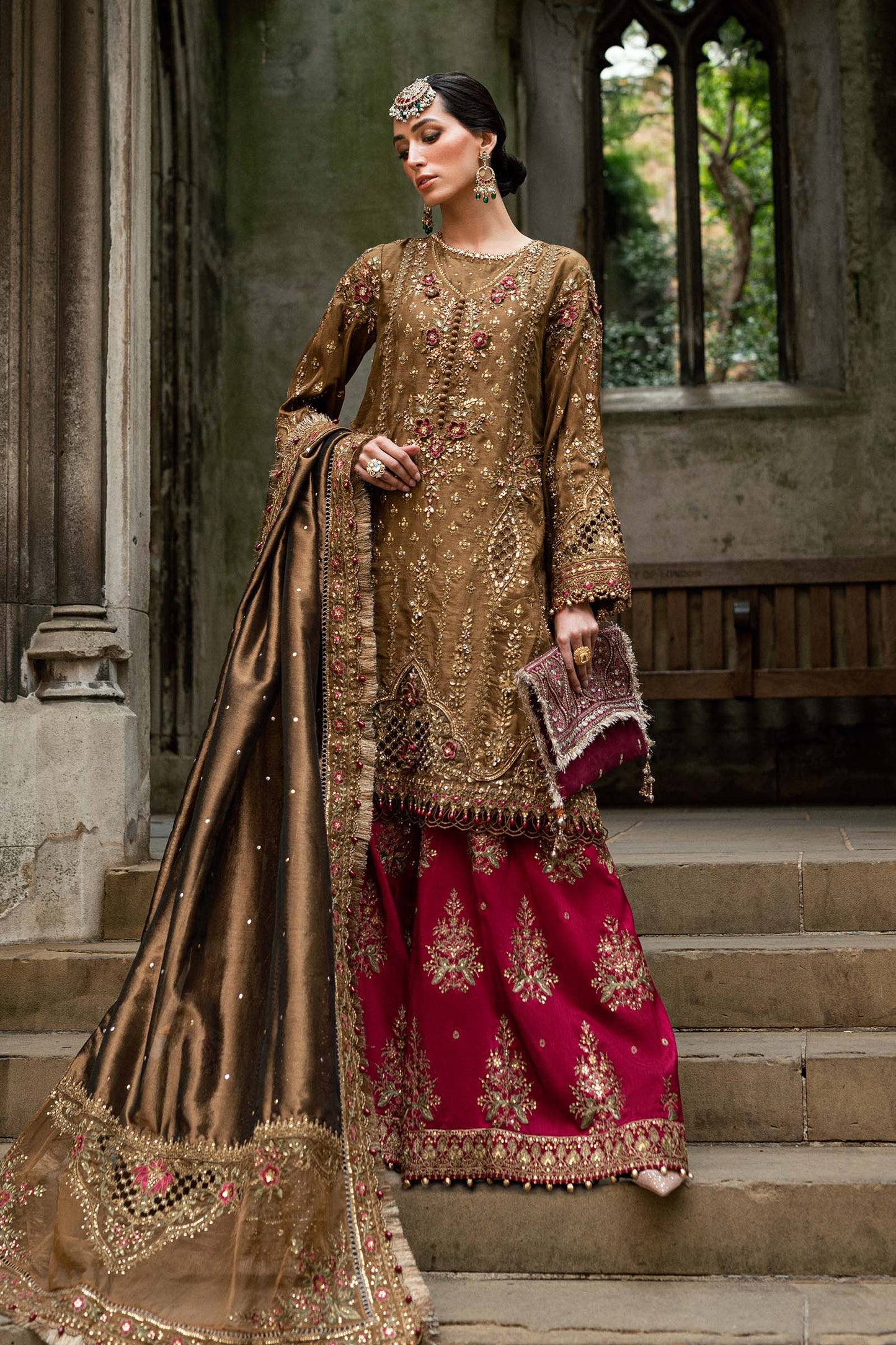 Maria B SOIREE Unstitched Embroidered Raw Silk Suit | WF-09-04