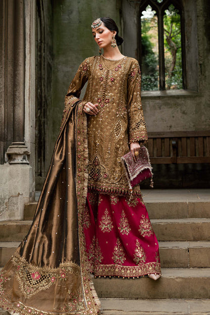Maria B SOIREE Unstitched Embroidered Raw Silk Suit | WF-09-04