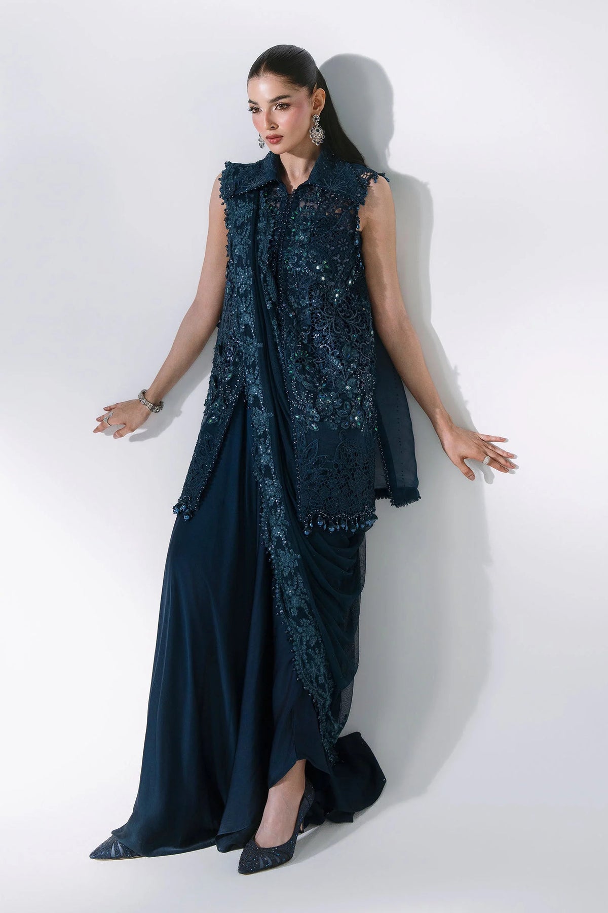 MARIA.B Unstitched Mbroidered Collection 2026 | BD-3106 PEACOCK BLUE