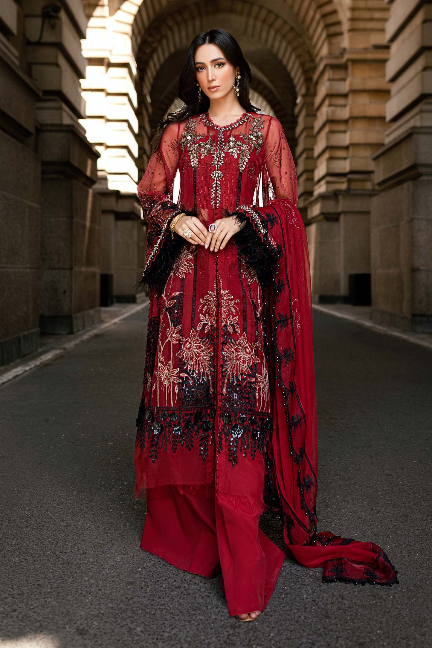 Maria B SOIREE Unstitched Embroidered Organza Suit | WF-09-06