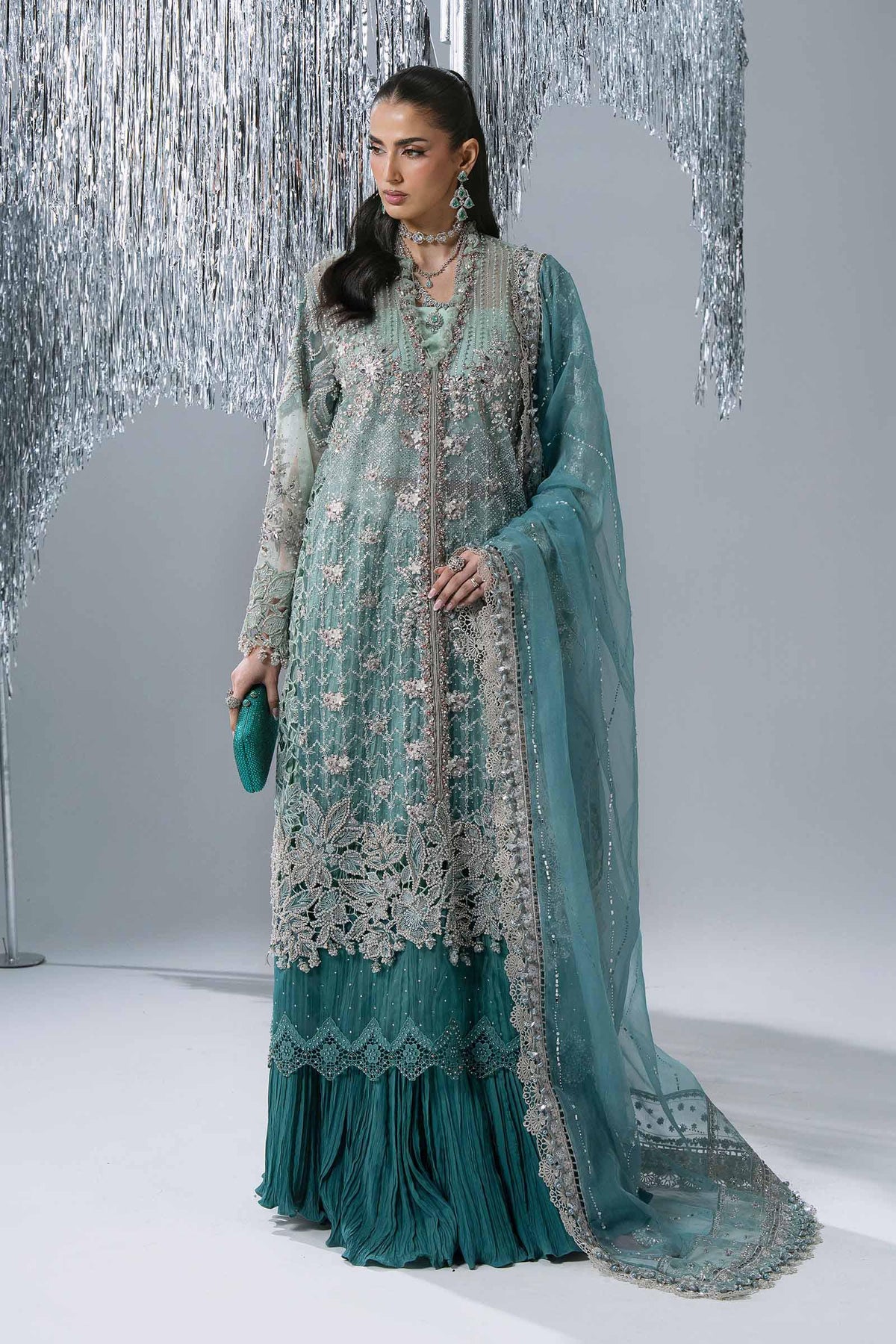 MARIA.B Unstitched Mbroidered Collection 2026 | BD-3107 SEA GREEN