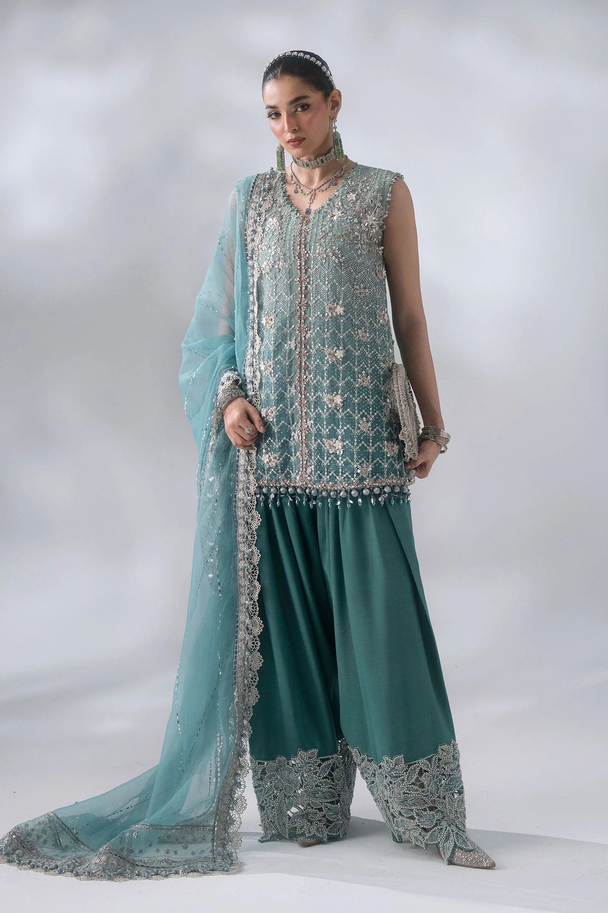 MARIA.B Unstitched Mbroidered Collection 2026 | BD-3107 SEA GREEN