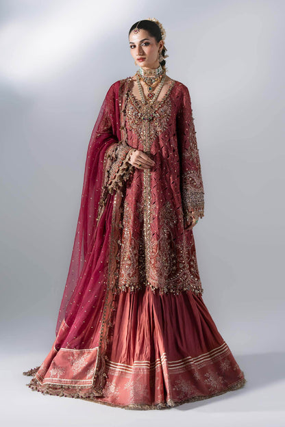 MARIA B Unstitched Mbroidered Collection 2026 | BD-3108 DEEP SALMON PINK