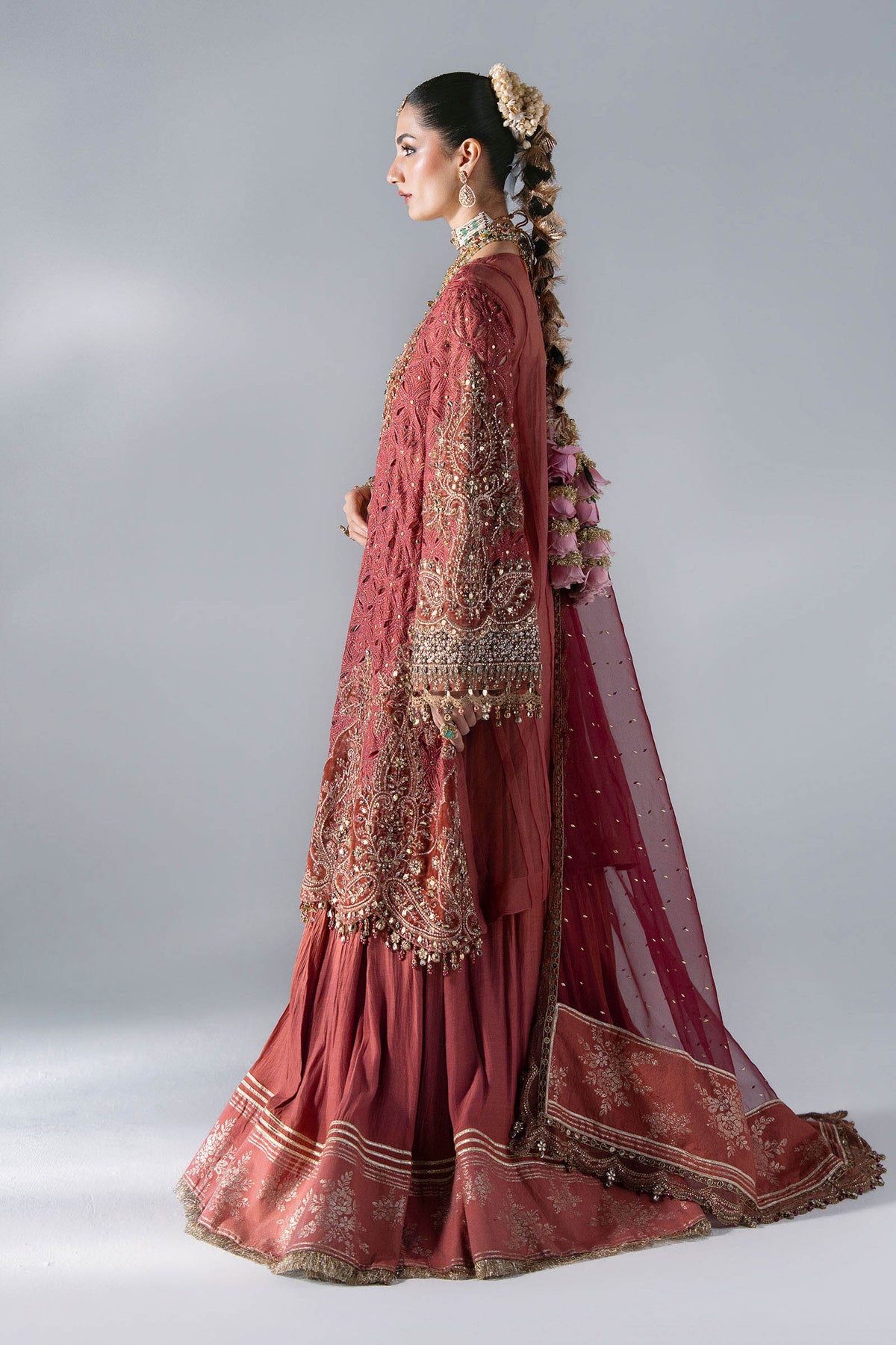 MARIA B Unstitched Mbroidered Collection 2026 | BD-3108 DEEP SALMON PINK