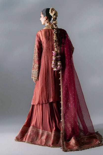 MARIA B Unstitched Mbroidered Collection 2026 | BD-3108 DEEP SALMON PINK