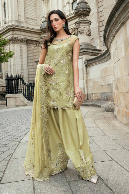 Maria B SOIREE Unstitched Embroidered Raw Silk Suit | WF-09-08