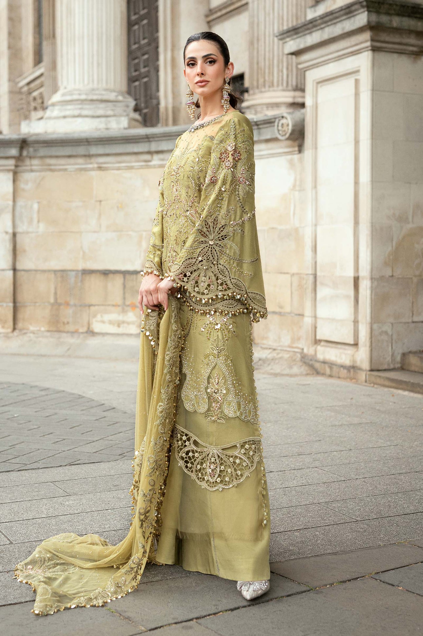 Maria B SOIREE Unstitched Embroidered Raw Silk Suit | WF-09-08