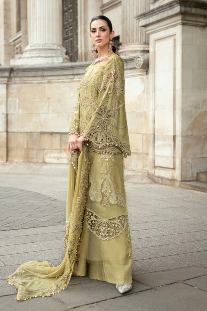 Maria B SOIREE Unstitched Embroidered Raw Silk Suit | WF-09-08