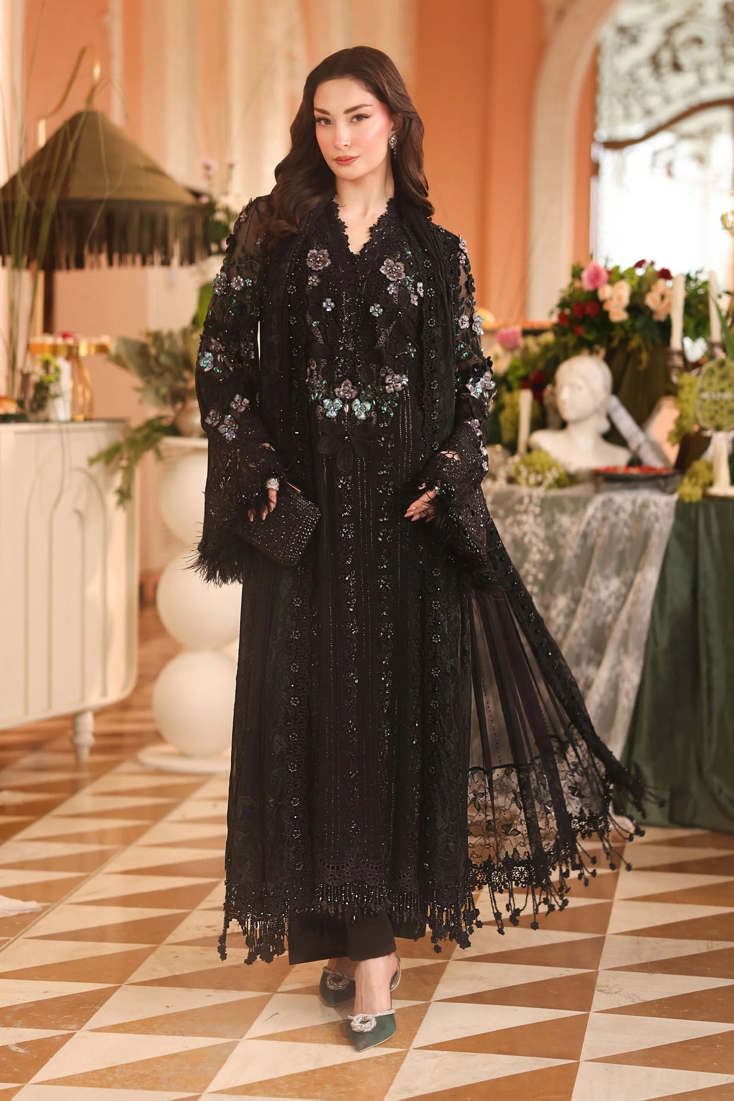 Maria B Luxury Chiffon 2026 | MPC-26-204 | BLACK
