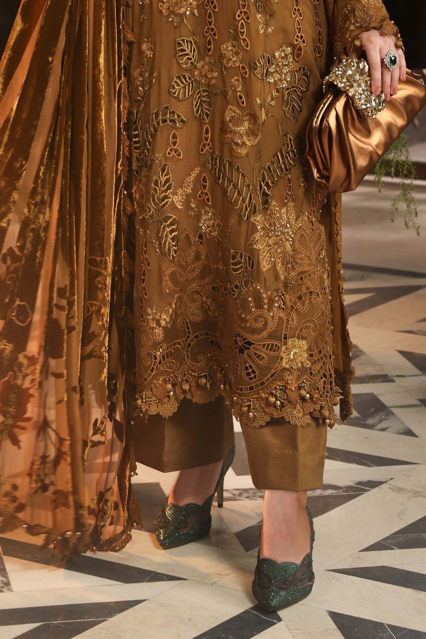 Maria B Luxury Chiffon 2026 | MPC-26-205 | MUSTARD