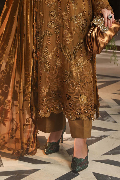 Maria B Luxury Chiffon 2026 | MPC-26-205 | MUSTARD