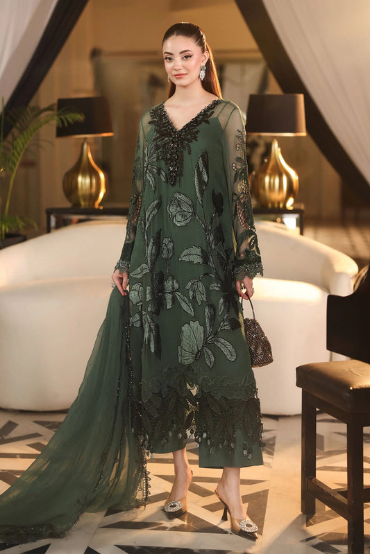 Maria B Luxury Chiffon 2026 | MPC-26-207 | PINE GREEN