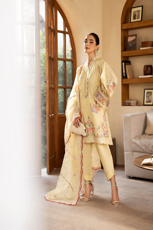 Maryam Hussain Luxury Lawn 2025 | LEMON GARDEN