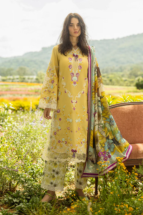 Secret Garden Hemline Lawn By Mushq 2025 | FADED SUNFLOWER