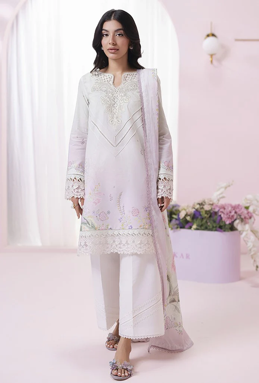 Qalamkar QPrints Embroidered Lawn 2025 | EM-01A | IVY