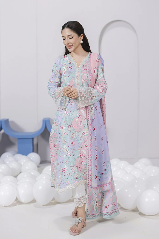 Qalamkar QPrints Embroidered Lawn 2025 | EM-03A | JADE