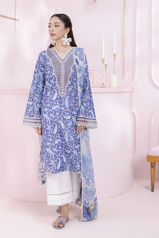 Qalamkar QPrints Embroidered Lawn 2025 | EM-10A | RILEY