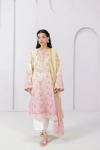 Qalamkar QPrints Embroidered Lawn 2025 | EM-08A | SIERRA