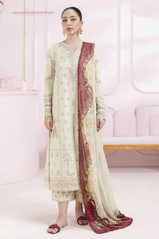 Qalamkar QPrints Embroidered Lawn 2025 | EM-06B | TALIA